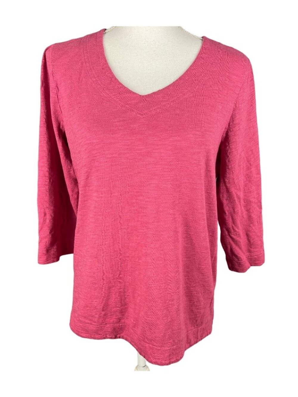 Chico's Pink V-Neck 3/4 Sleeve Women's Top Lightweight Casual size 8